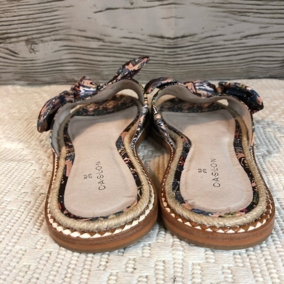 Caslon Darcie Morrocan Bow Fabric Slide Sandal 6.5 - Picture 6 of 13